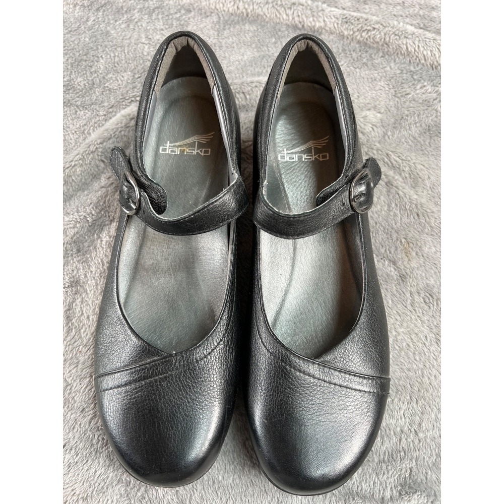 Womens Dansko Fawna Mary Jane Shoes 37/ 6.5-7 Black Leather Walking Comfort